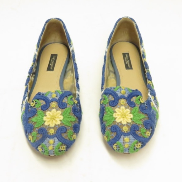 Dolce & Gabbana Shoes - Dolce & Gabbana Ballet Flats Floral Embroidered